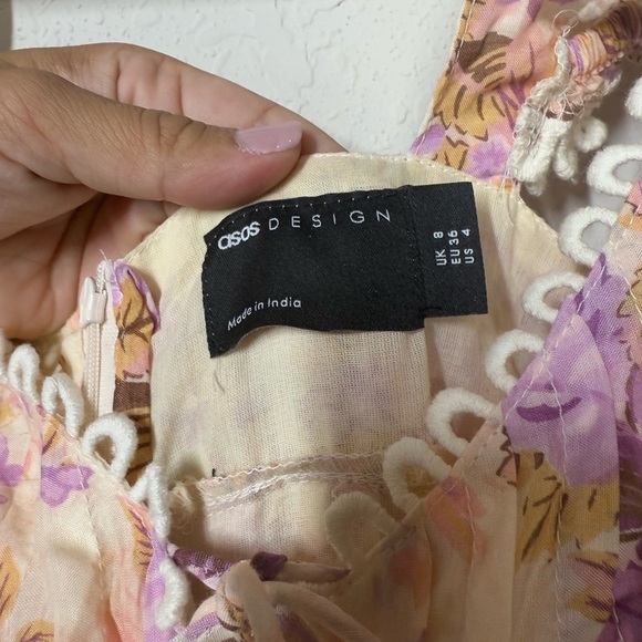 NWT ASOS Design Pintuck Slip Midi Dress With Lace Sz 4 - Picture 8 of 10